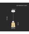 7W LED pendellamp - Goud acryl kap, Ø12cm, incl. lichtbron