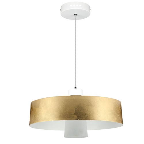 7W LED pendel, gouden acryl kap - Ø34cm, 3000K, 400lm, IP20