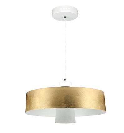 7W LED pendel, gouden acryl kap - Ø34cm, 3000K, 400lm, IP20