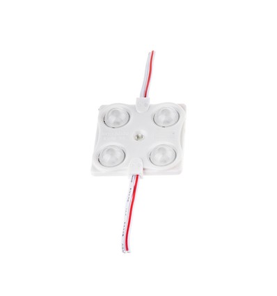 1,44W LED module, 12V - IP68 waterdicht, 135lm, 160 graden, 37x37mm, rode lichtkleur