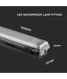 150cm 44W T8 waterdicht compleet LED armatuur - IP65, 6400K, 2x22W, koud wit