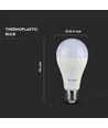 2 st. E27 15W LED lamp - A65, 6400K, 1350lm, vervangt 90W
