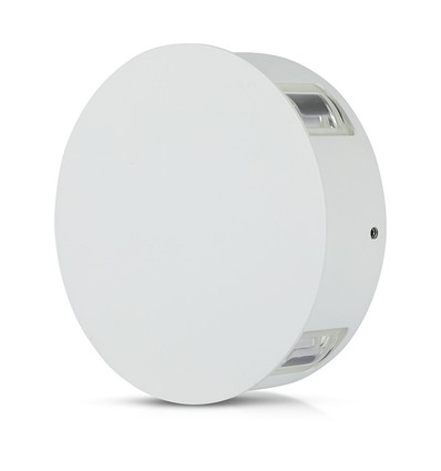 4W Ronde LED wandlamp, wit - IP65, 360°, 3000K, aluminium, buiten/binnen, incl. lichtbron