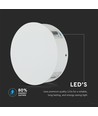 4W Ronde LED wandlamp, wit - IP65, 360°, 3000K, aluminium, buiten/binnen, incl. lichtbron