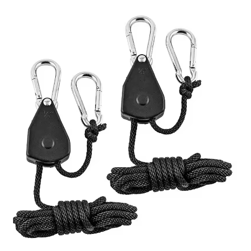 Verstelbare ophanging voor groeilampen - Met karabijnhaak, draagvermogen 68 kg