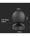7W LED wandlamp - IP65, zwart, 770lm, warm wit, incl. lichtbron
