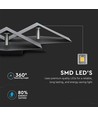 9W LED wandlamp, zwart - 990lm, 3000K, IP20, aluminium, binnen