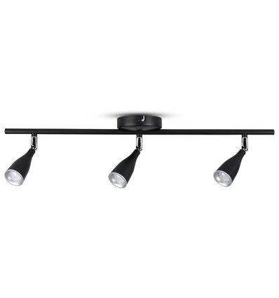 13,5W LED wandlamp met 3 koppen - 1260lm, 3000K, zwarte afwerking, incl. lichtbron