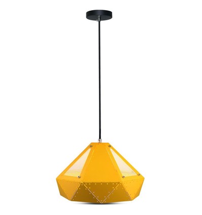 E27 Prism hanglamp - Geel, metaal, Ø31x18cm, zonder lichtbron