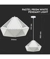 Pastel Prism witte hanglamp, E27 fitting - Ø31cm, metaal, 5 jaar garantie, zonder lichtbron