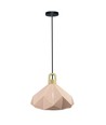 E27 hanglamp Pastel Wooden Prism - Roze, Ø32 x 27 cm, zonder lichtbron