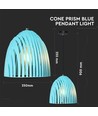 E27 Cone Prism hanglamp - Blauw, metaal, Ø25cm, zonder lichtbron