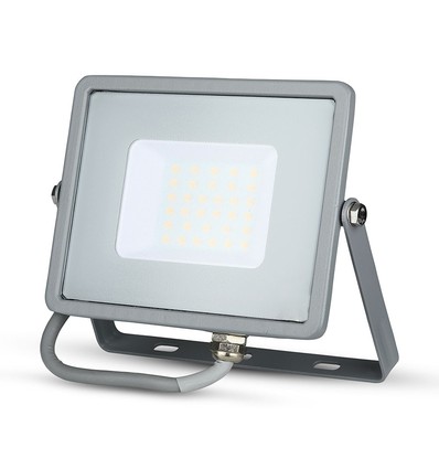 30W LED breedstraler met Samsung chip - 80lm/W, IP65, warm wit, grijs, 5 jaar garantie