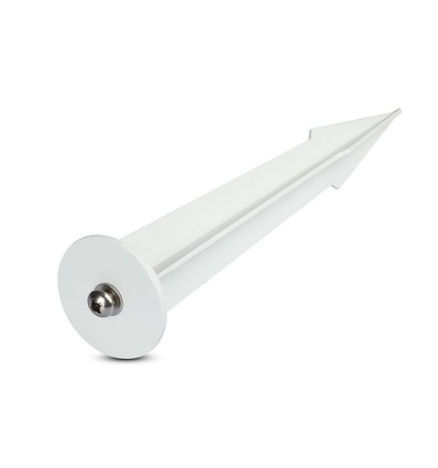 Ø60mm witte grondpen voor breedstraler - IP65, aluminium, 26,5cm hoogte
