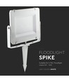 Ø60mm witte grondpen voor breedstraler - IP65, aluminium, 26,5cm hoogte