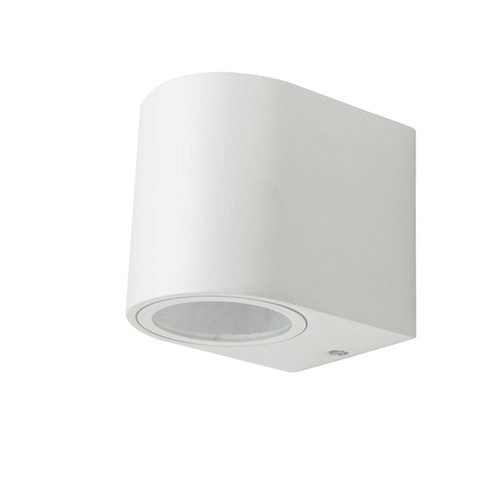 1-wegs wandlamp GU10 - aluminium, rond, wit huis, IP44