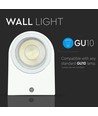 1-wegs wandlamp GU10 - aluminium, rond, wit huis, IP44