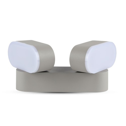 12W dubbele roteerbare wandlamp - IP65 buiten, 2 koppen, grijs, 3000K, 1320lm