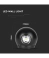 6W LED wandlamp met up/down licht - IP65, zwart, 3000K, 11,2 x 11,2 cm, incl. lichtbron