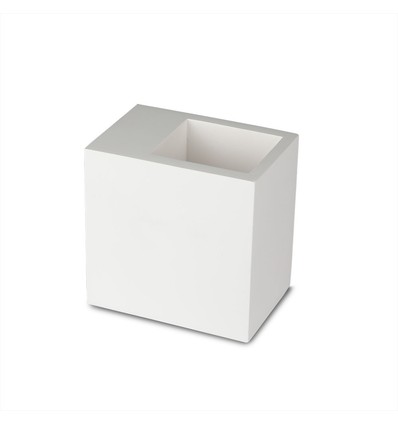 G9 opbouwspot van gips, vierkant - Wit, 10x10cm, zonder lichtbron