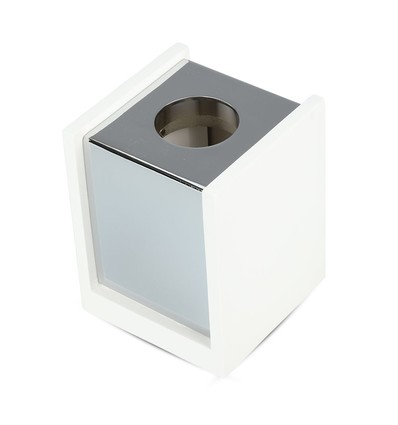 GU10 vierkante gips opbouwspot met chromen voet - 10x10cm, wit/chroom, IP20 binnen, zonder lichtbron