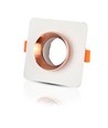 GU10/GU5.3 gips inbouwspot - Vierkant, mat roségoud, wit gips, 10x10 cm