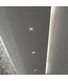 GU10 Vierkante downlight - Off-white met mat rosegoud, Gat: 8cm, excl. lichtbron en fitting