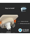 GU10 Vierkante downlight - Off-white met mat rosegoud, Gat: 8cm, excl. lichtbron en fitting