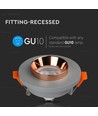 GU10 Grijs Beton (inbouw) met Matte Roze Goud Bodem-Rond