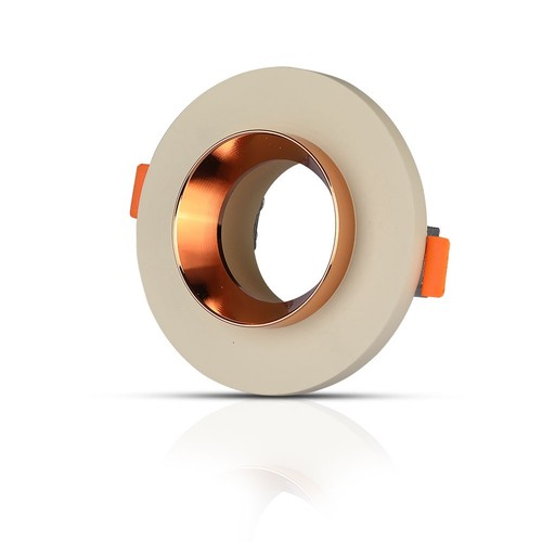 GU10 Gips Metaal - Offwhite met Matte Roze Gouden Bodem-Rond