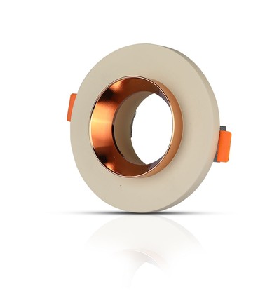 GU10 Gips Metaal - Offwhite met Matte Roze Gouden Bodem-Rond