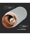 GU10 opbouwspot in beton - Rond, grijs met mat rosé goud, zonder lichtbron, IP20