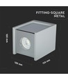GU10 - grijs beton, metalen gips oppervlak met chromen voet (vierkant)