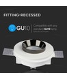 GU10 inbouwspot - Rond, wit/zwart, gips, IP20 binnen, zonder lichtbron