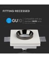 GU10 inbouwspot in wit gips, vierkant - 100x100 mm, IP20 binnen, 5 jaar garantie