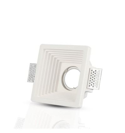 Vierkante gips inbouwspot voor GU10 - Gat: 12,5 x 12,5 cm, wit