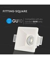 Vierkante gips inbouwspot voor GU10 - Gat: 12,5 x 12,5 cm, wit