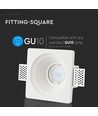 GU10 inbouwspot in gips - Rond, wit, Ø12,5 cm gat, IP20