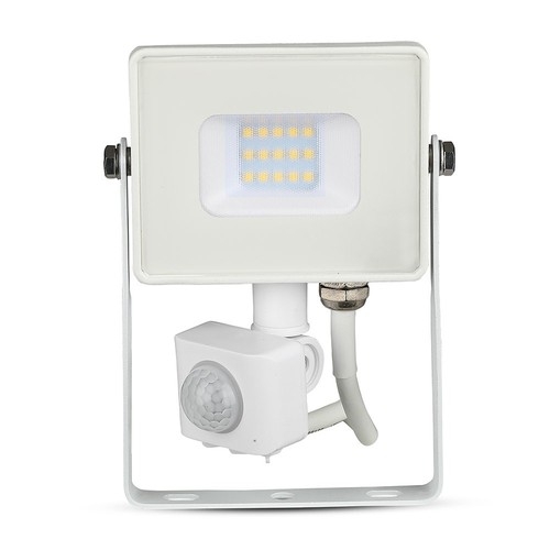 10W LED breedstraler met sensor, wit - Samsung LED, IP65, PIR