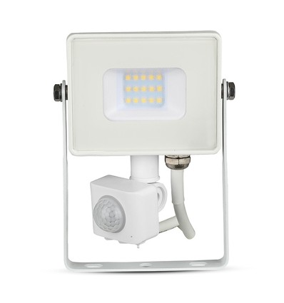 10W LED breedstraler met sensor, wit - Samsung LED, IP65, PIR