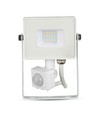 10W Schijnwerper - PIR Sensor, Samsung Chip, 3000K, Wit Behuizing