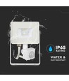 10W LED breedstraler met sensor, wit - Samsung LED, IP65, PIR