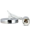 V-Tac lampfitting - Chroom metaal, witte kabel, E27