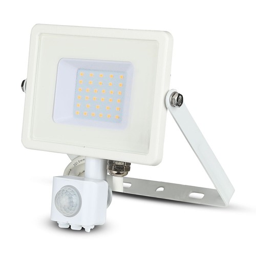 30W LED breedstraler met sensor, Samsung LED - IP65, wit, 6400K