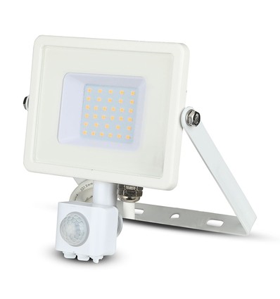 30W LED breedstraler met sensor, Samsung LED - IP65, wit, 3000K