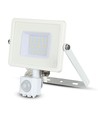 PIR sensor schijnwerper 30W Samsung chip - 6400K, wit huis