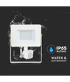 30W LED breedstraler met sensor, Samsung LED - IP65, wit, 3000K