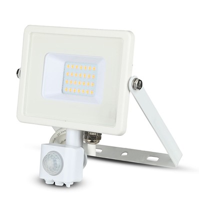 20W LED breedstraler met sensor - Samsung LED chip, wit, IP65, warm wit