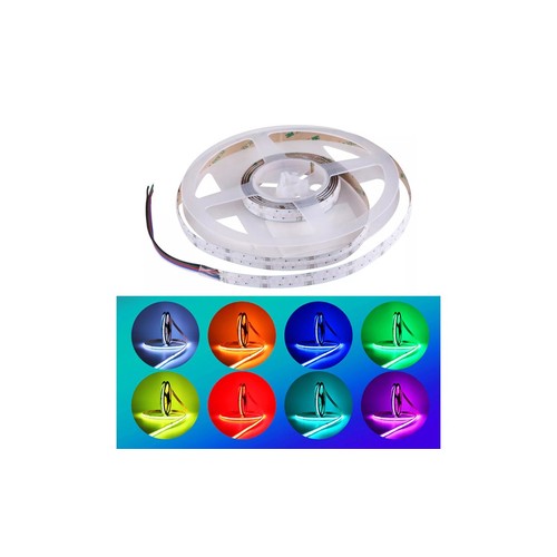 5m 24W/m RGB+WW COB-LED strip - 24V DC, IP20, 840 LED's per meter, COB LED