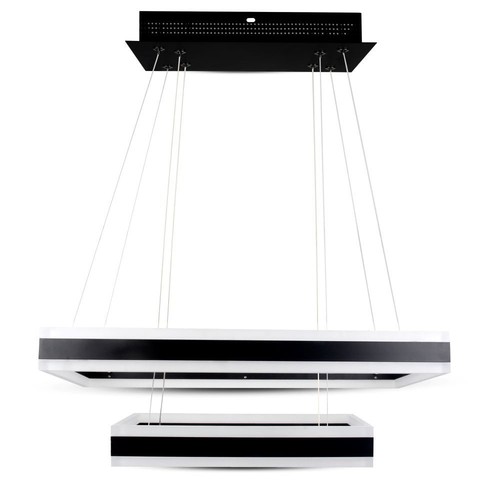 115W Soft Light kroonluchter, dimbaar - 6300lm, 3000K, zwart, 360 graden, hoogte 120cm